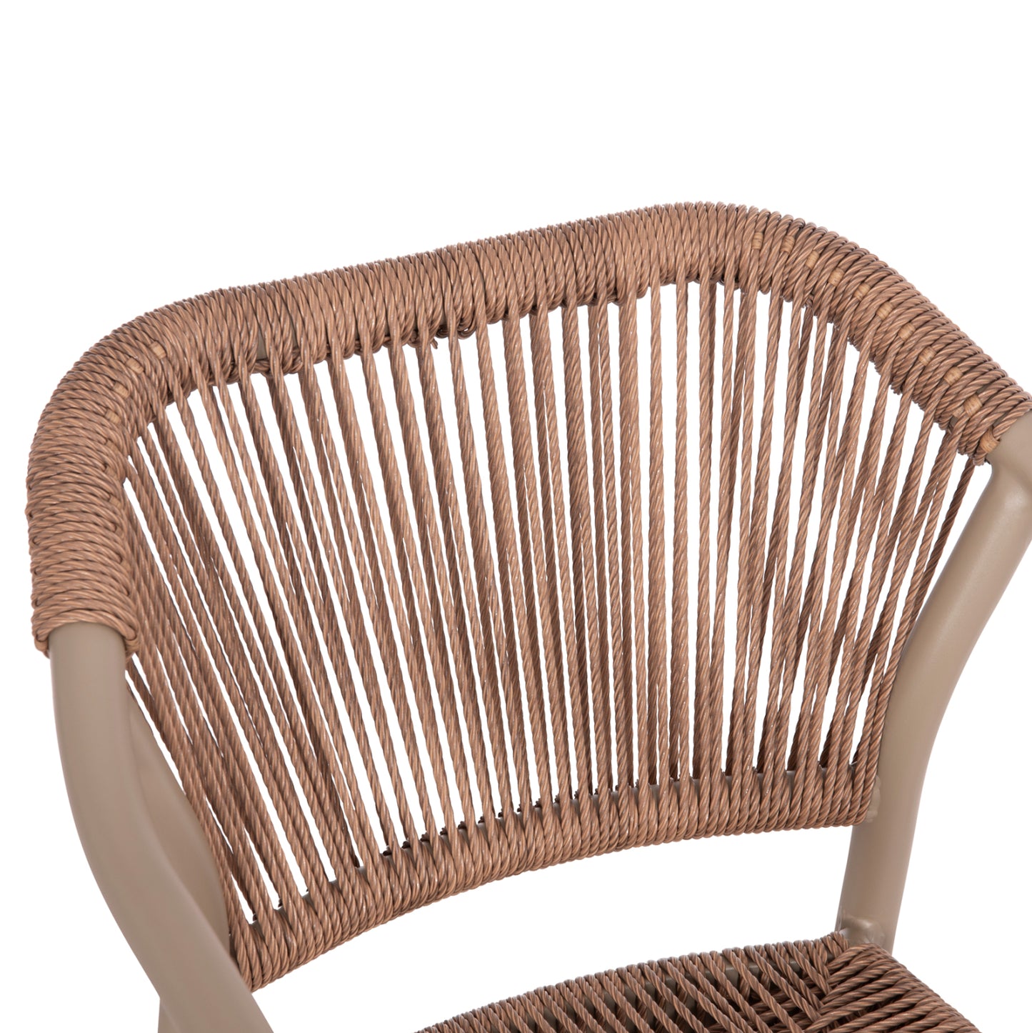 Dining Armchair Aluminum Lucci Hm6266.02 Mocha Frame & P.e. Rattan In Natural 58x56x79hcm.