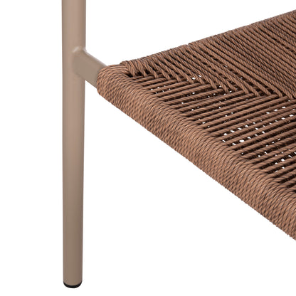 Dining Armchair Aluminum Lucci Hm6266.02 Mocha Frame & P.e. Rattan In Natural 58x56x79hcm.