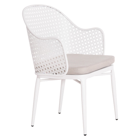 Aluminum Armchair Orego Hm6268.02 White-cushion Light Grey 56x59x81hcm.