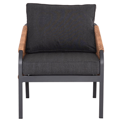 Aluminum Armchair Maybel Hm6283.01 Anthracite With Brown P.e.rattan 67x74x72-87hcm.