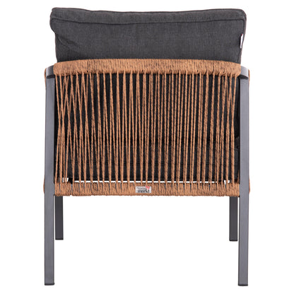 Aluminum Armchair Maybel Hm6283.01 Anthracite With Brown P.e.rattan 67x74x72-87hcm.