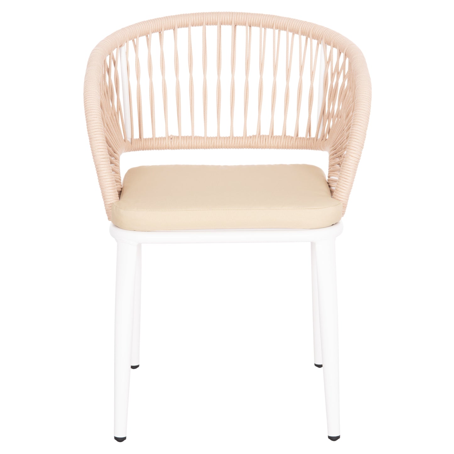 Aluminum Armchair Magnet Hm6287.02 White Frame-p.e.rope In Beige 59x61x81.5hcm.