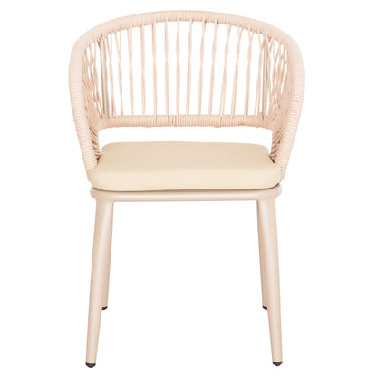 Aluminum Armchair Magnet Hm6287.04 Grey Frame-p.e.rope In Cappuccino 59x61x81.5hcm.
