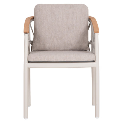 Dining Chair Stream Hm6427.02 Cream White Aluminum--beige Strap Rope & Olefin Fabric 59x63x85hcm.