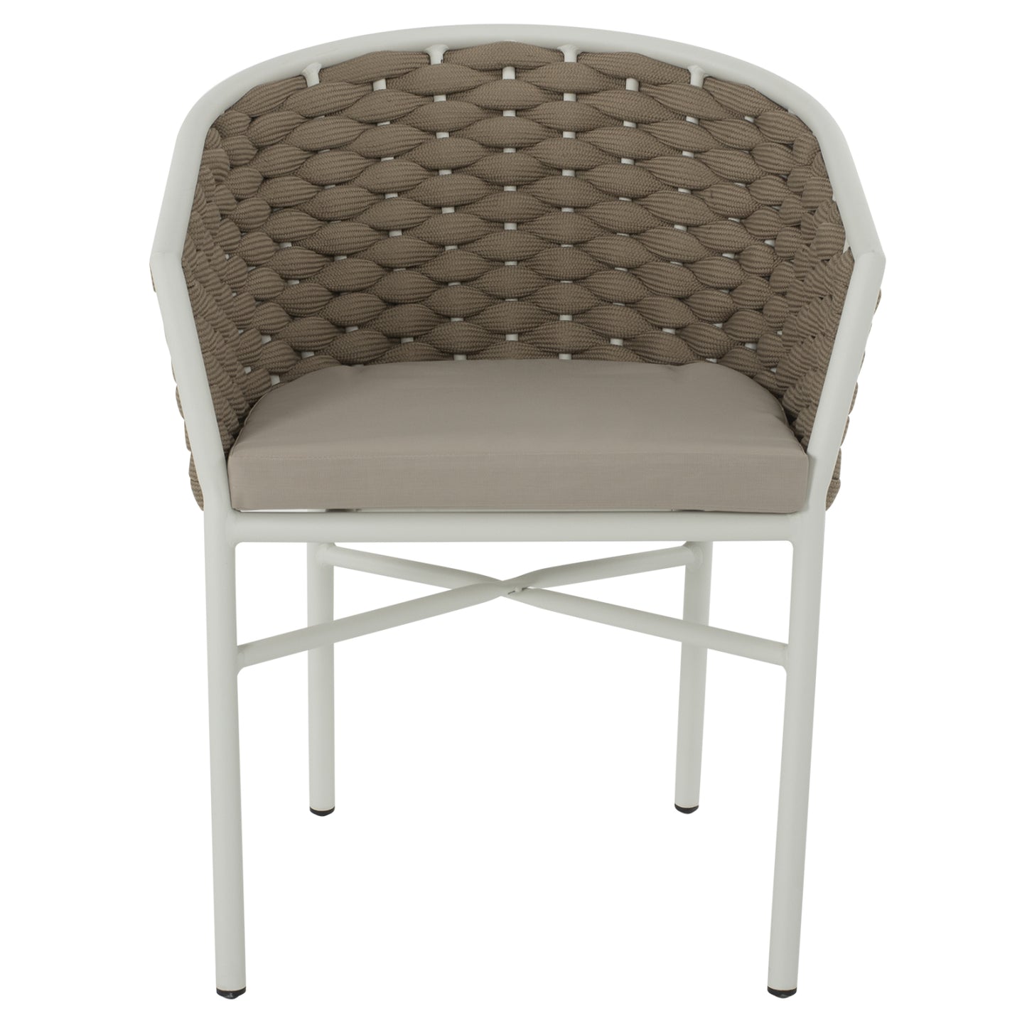 Armchair Aluminum Hm5859.02 White And Beige Foamy Rope