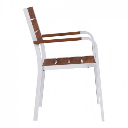 Aluminum Armchair White & Polywood Hm5127.01 55x56x85 Cm