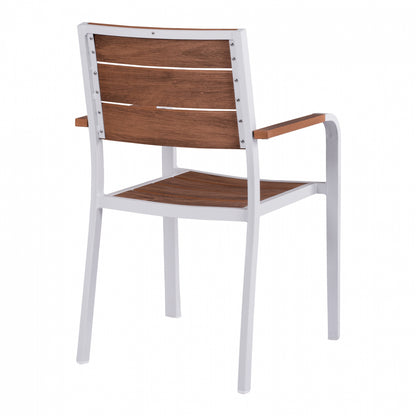 Aluminum Armchair White & Polywood Hm5127.01 55x56x85 Cm