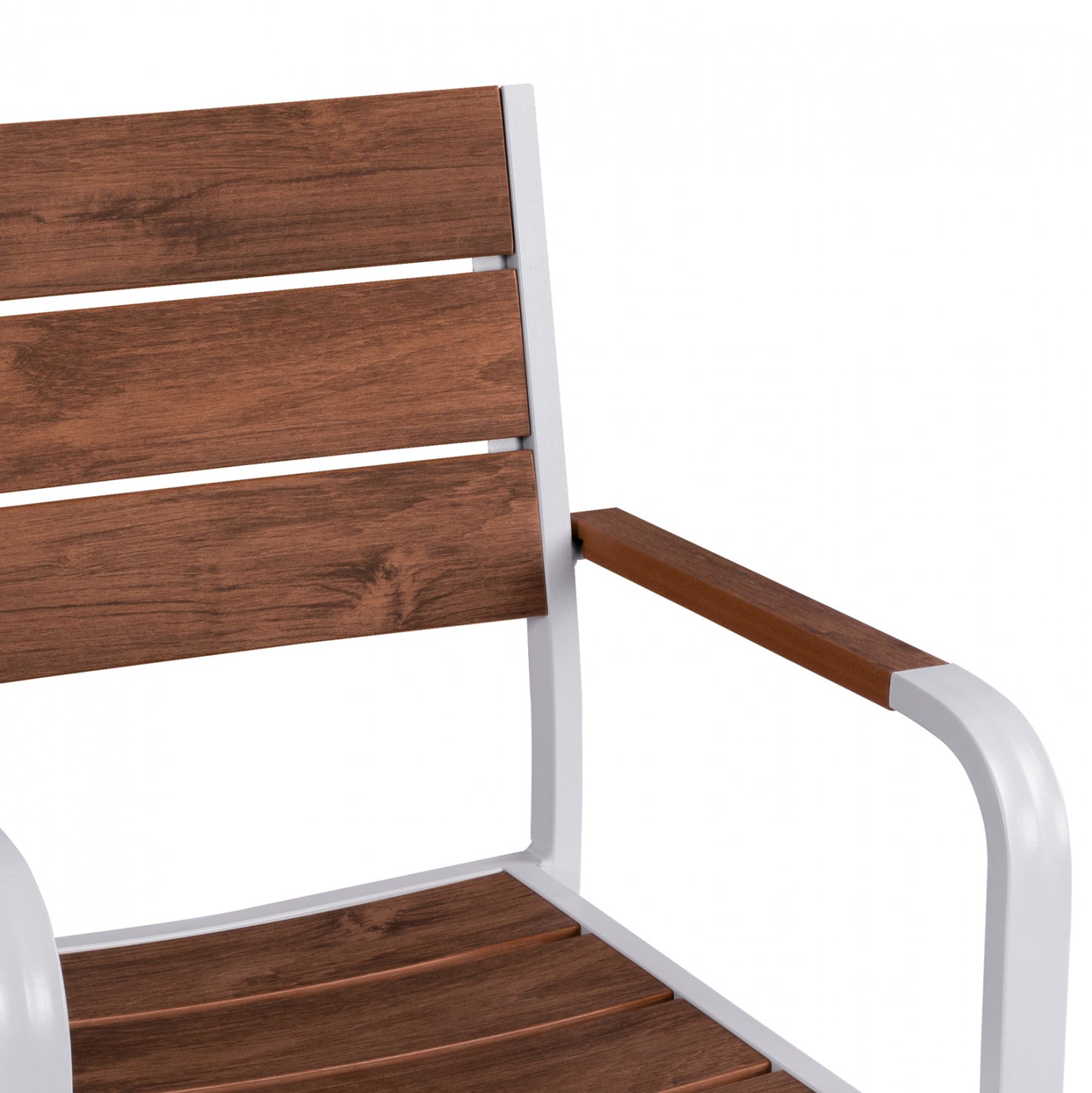 Aluminum Armchair White & Polywood Hm5127.01 55x56x85 Cm