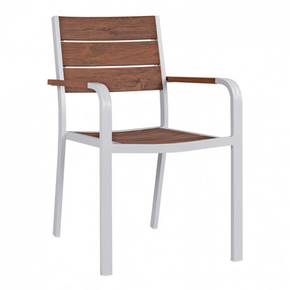 Aluminum Armchair White & Polywood Hm5127.01 55x56x85 Cm