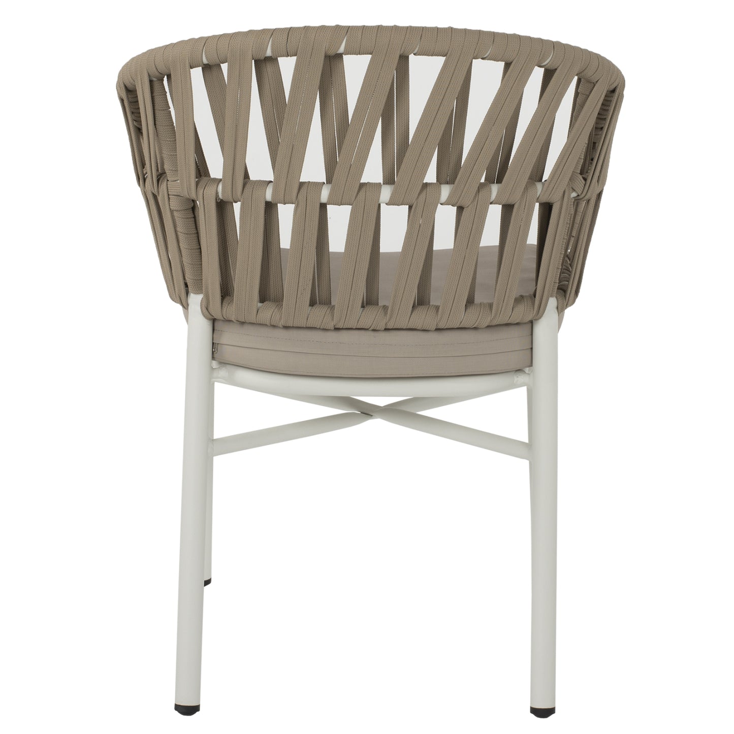 Armchair Aluminum White With Beige Rope 57x56x78Η Cm.hm5857.02