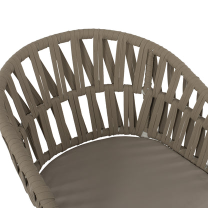 Armchair Aluminum White With Beige Rope 57x56x78Η Cm.hm5857.02