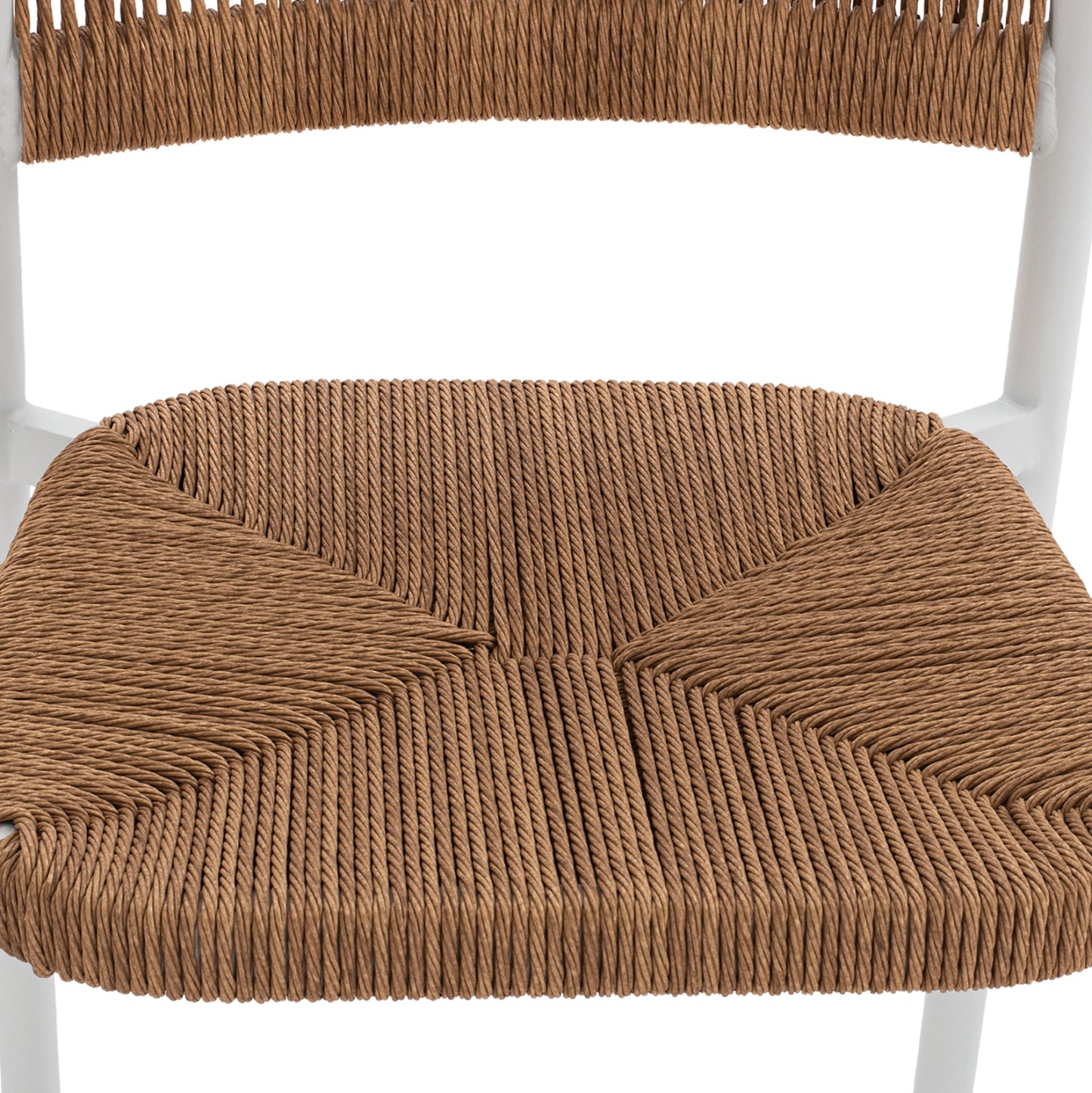 White Aluminum Armchair With Beige Pe Rope Hm5786.01 55,5x50x77,5 Cm.