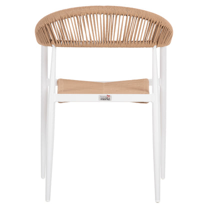 Armchair Aluminum Gret Hm5854.01 White With Beige Pe Rattan  56x55.5x78h