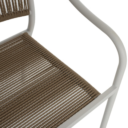 Armchair Aluminum White With Pe Rattan Wicker Hm5856.01 57x63x80hcm.