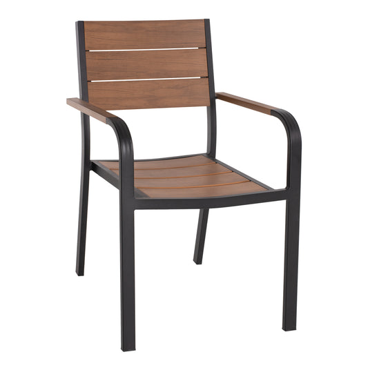 Armchair Aluminum Saga Hm5127.03 Black With Polywood Seat And Backrest 56x55x85,5hcm.