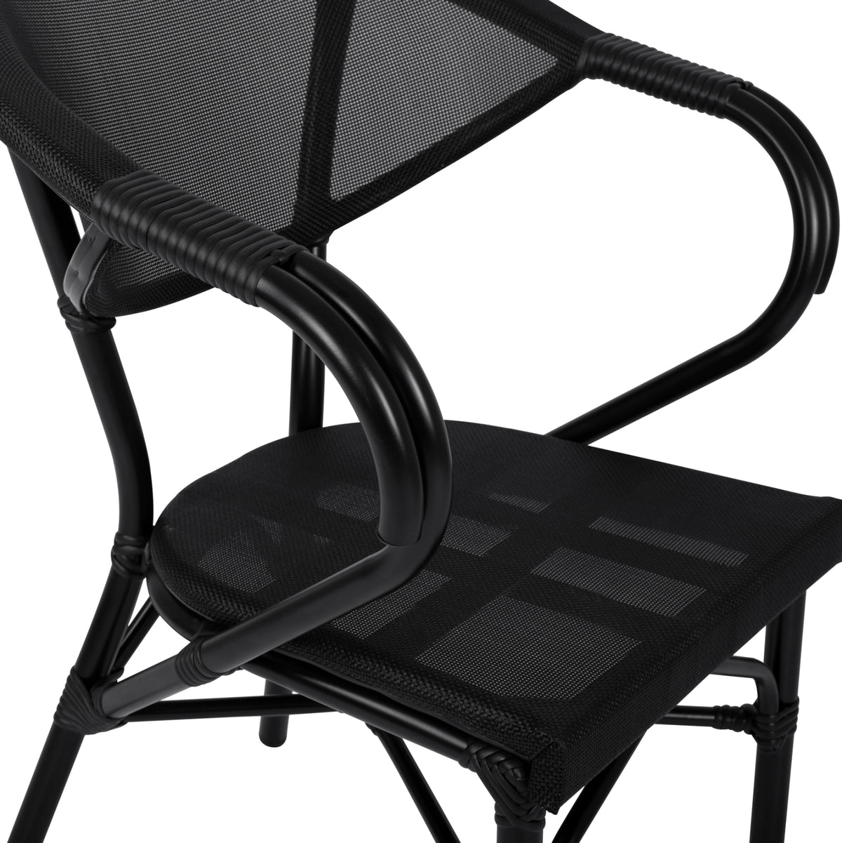 Aluminum Armchiar Bamboo Look Black With Textline Hm5025.02 59x60x82 Cm