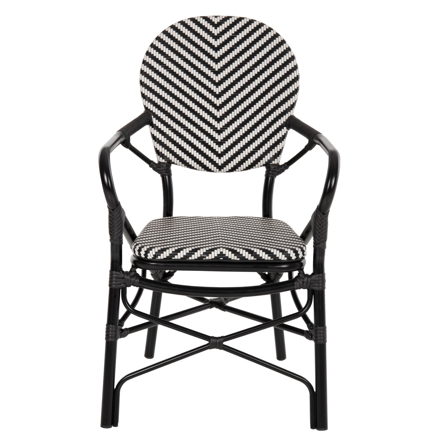 Armchair Aluminum Hm5928.01 Black With Textline In Black&white 56x59x94,5hcm.