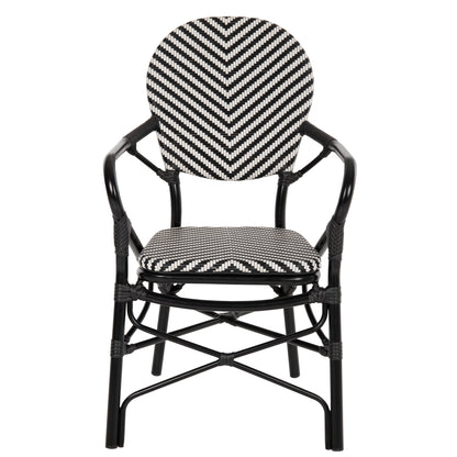 Armchair Aluminum Hm5928.01 Black With Textline In Black&white 56x59x94,5hcm.