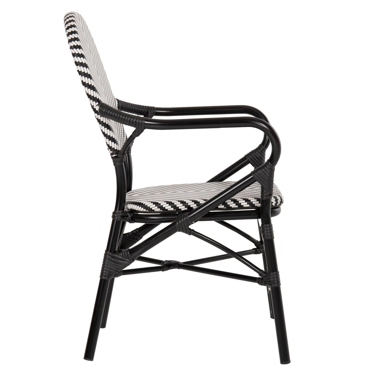 Armchair Aluminum Hm5928.01 Black With Textline In Black&white 56x59x94,5hcm.