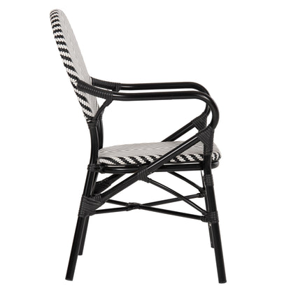 Armchair Aluminum Hm5928.01 Black With Textline In Black&white 56x59x94,5hcm.