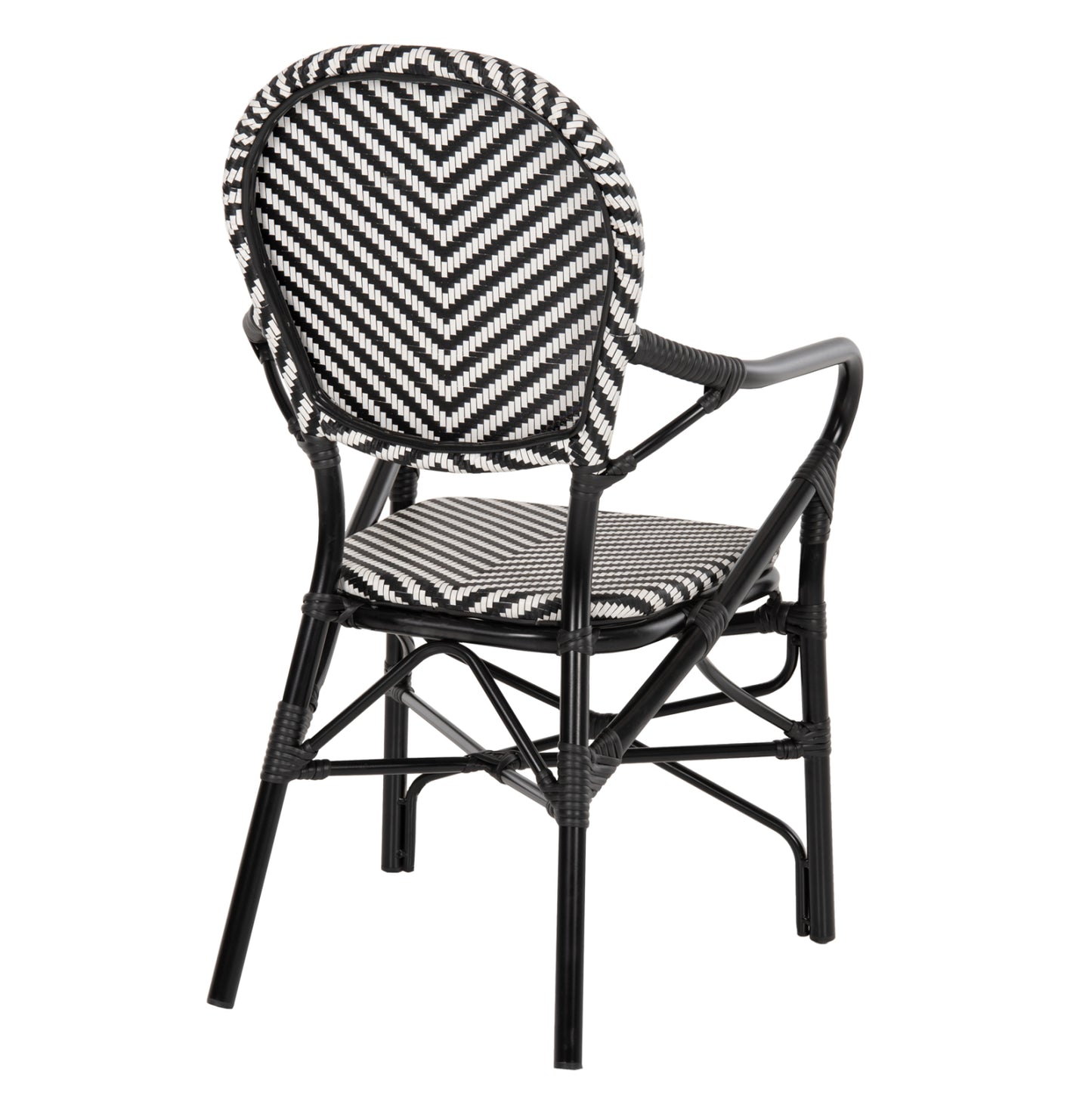 Armchair Aluminum Hm5928.01 Black With Textline In Black&white 56x59x94,5hcm.