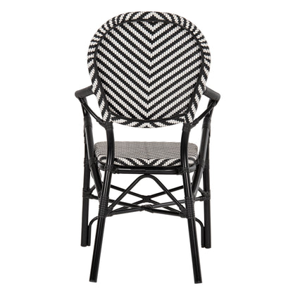 Armchair Aluminum Hm5928.01 Black With Textline In Black&white 56x59x94,5hcm.