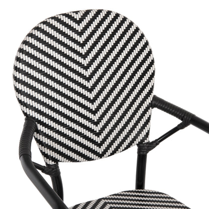Armchair Aluminum Hm5928.01 Black With Textline In Black&white 56x59x94,5hcm.