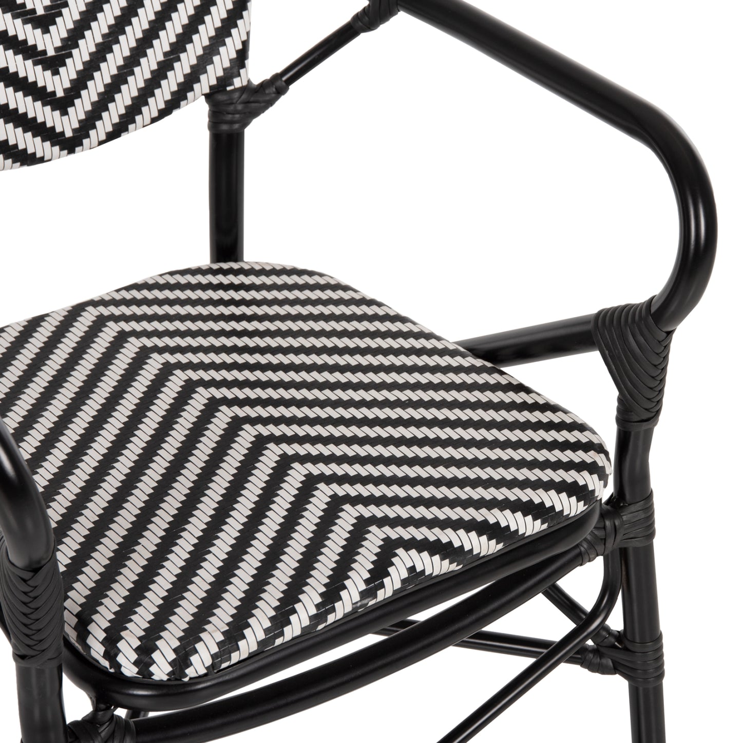 Armchair Aluminum Hm5928.01 Black With Textline In Black&white 56x59x94,5hcm.
