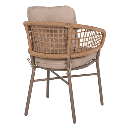 Armchair Aluminum Mocha Professional Rattan & Cushions Beige Hm5863.02 60x56x84h Cm.