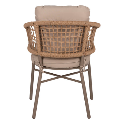 Armchair Aluminum Mocha Professional Rattan & Cushions Beige Hm5863.02 60x56x84h Cm.