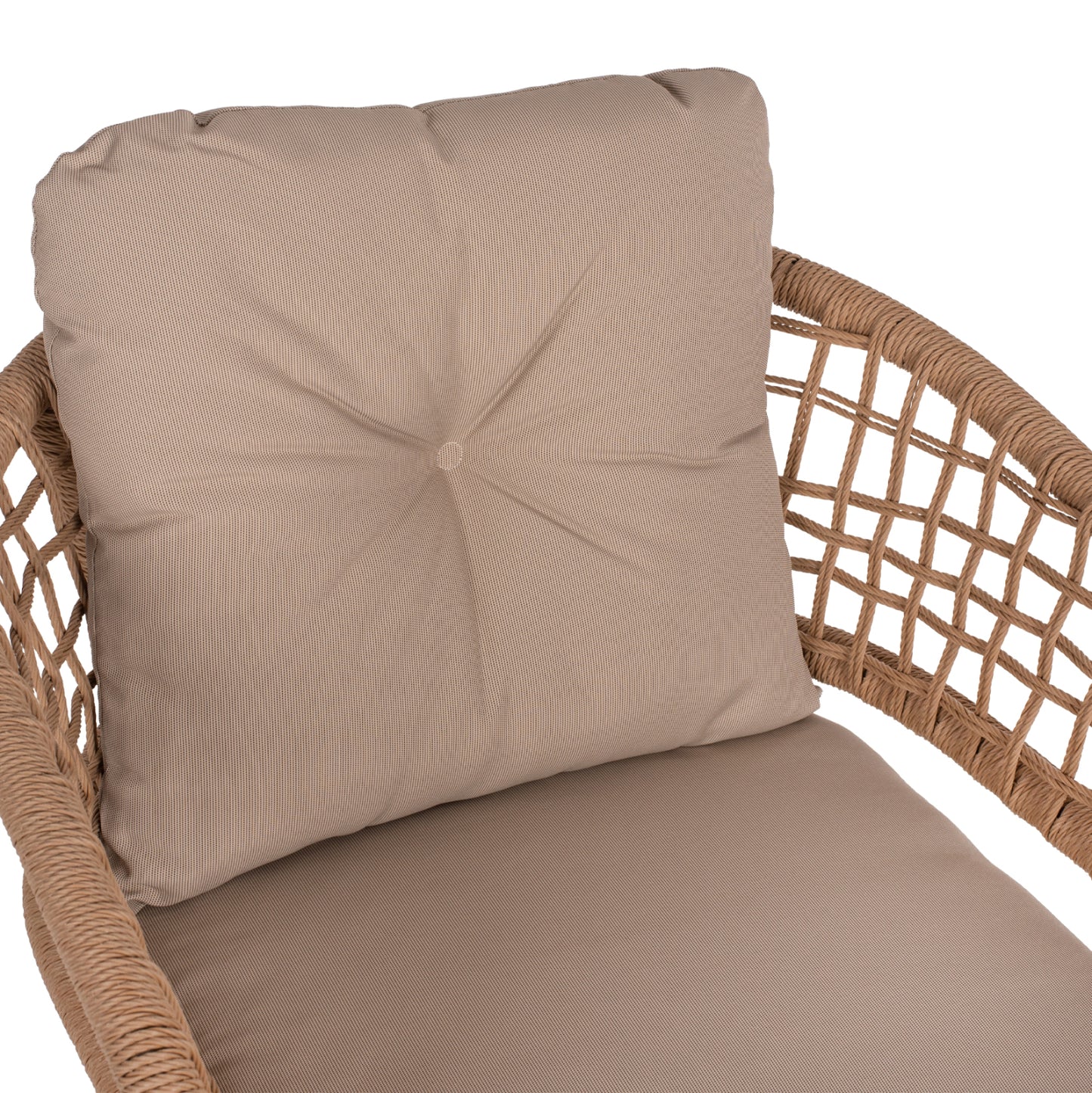 Armchair Aluminum Mocha Professional Rattan & Cushions Beige Hm5863.02 60x56x84h Cm.