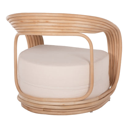 Armchair Duchess Rattan With Big Ecru Cushion Hm9478 81x59x70 Cm.