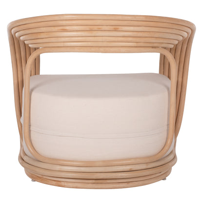 Armchair Duchess Rattan With Big Ecru Cushion Hm9478 81x59x70 Cm.