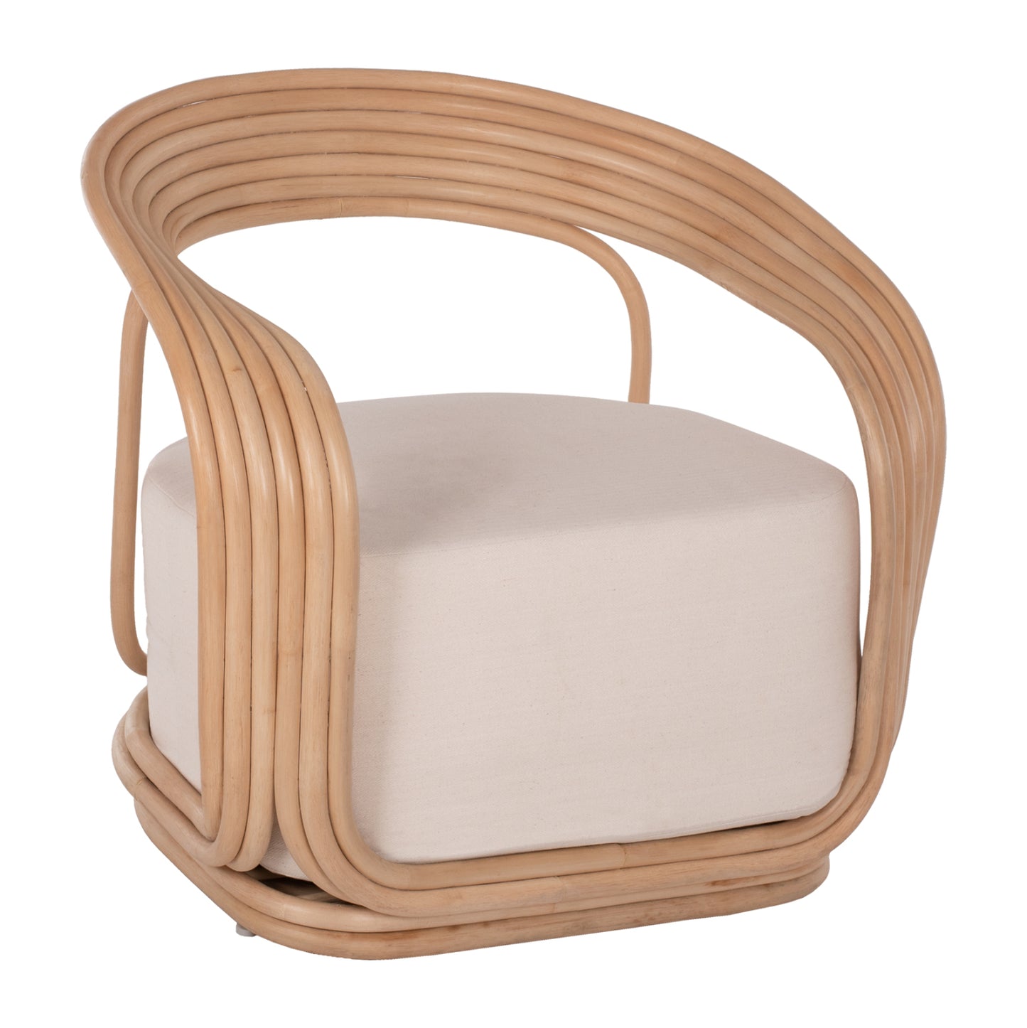 Armchair Duchess Rattan With Big Ecru Cushion Hm9478 81x59x70 Cm.