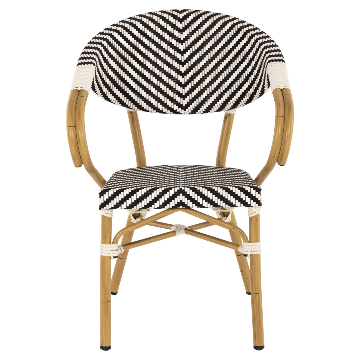 Armchair Aluminum Hm5861.01 Bamboo Look Black-white