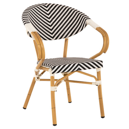 Armchair Aluminum Hm5861.01 Bamboo Look Black-white