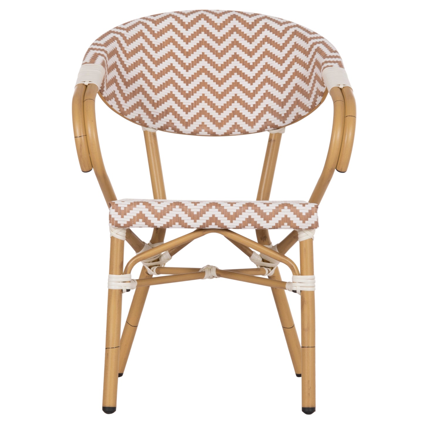 Armchair Aluminum Hm5861.03 Bamboo Look Brown-white56.58.5x58x82Η Cm.