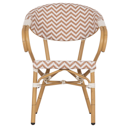 Armchair Aluminum Hm5861.03 Bamboo Look Brown-white56.58.5x58x82Η Cm.