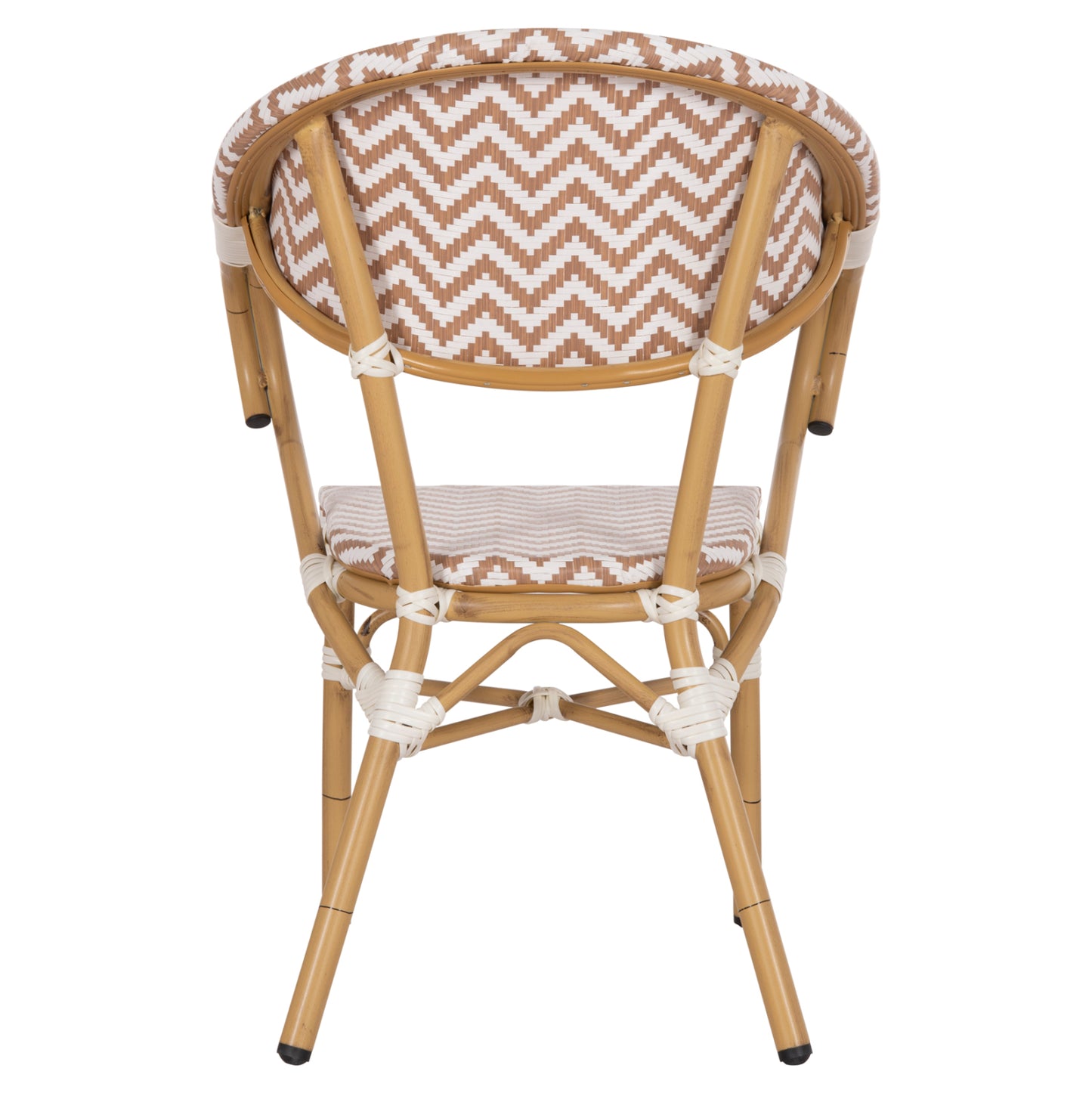 Armchair Aluminum Hm5861.03 Bamboo Look Brown-white56.58.5x58x82Η Cm.