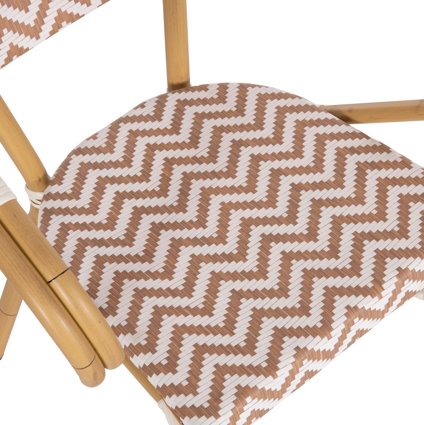 Armchair Aluminum Hm5861.03 Bamboo Look Brown-white56.58.5x58x82Η Cm.