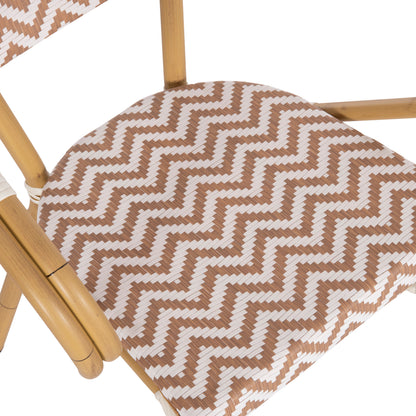 Armchair Aluminum Hm5861.03 Bamboo Look Brown-white56.58.5x58x82Η Cm.