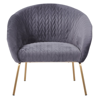 Hm8549.01 Armchair Joyce Velvet Grey,metallic Legs, 80x76x75
