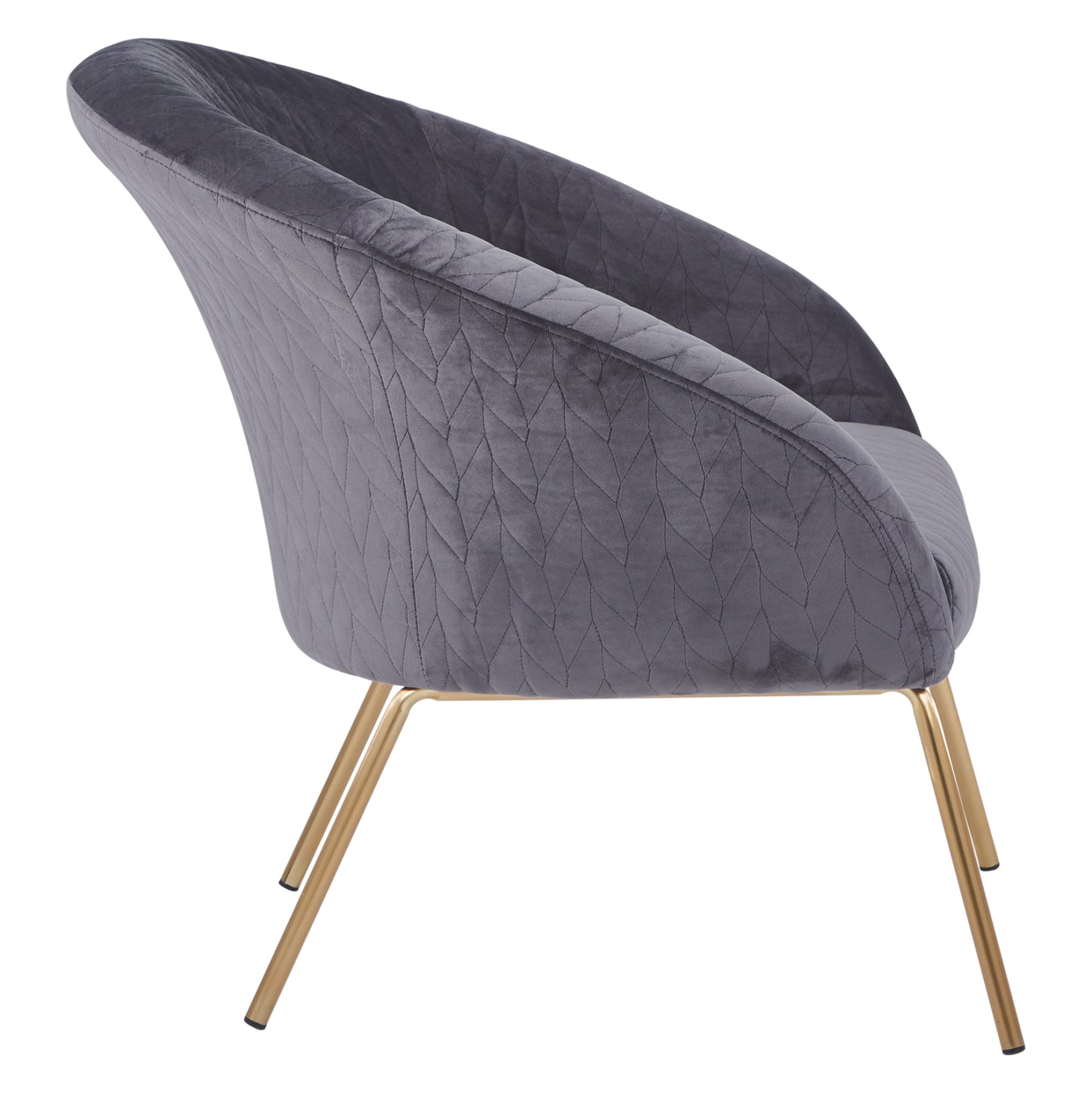 Hm8549.01 Armchair Joyce Velvet Grey,metallic Legs, 80x76x75