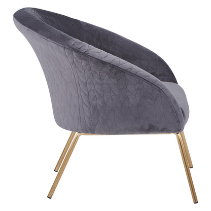 Hm8549.01 Armchair Joyce Velvet Grey,metallic Legs, 80x76x75