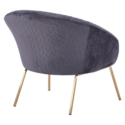 Hm8549.01 Armchair Joyce Velvet Grey,metallic Legs, 80x76x75