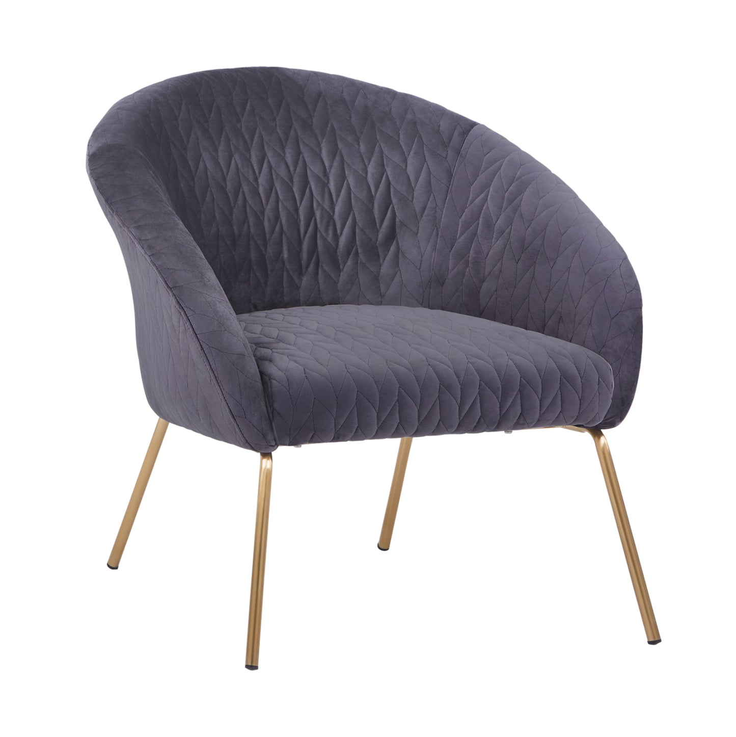 Hm8549.01 Armchair Joyce Velvet Grey,metallic Legs, 80x76x75