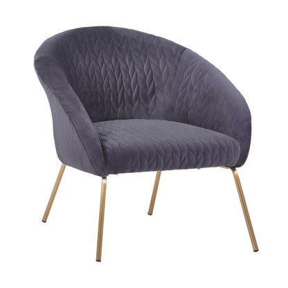 Hm8549.01 Armchair Joyce Velvet Grey,metallic Legs, 80x76x75