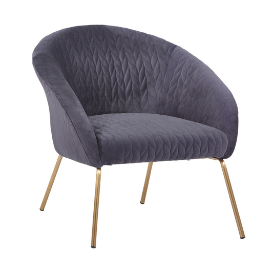 Hm8549.01 Armchair Joyce Velvet Grey,metallic Legs, 80x76x75