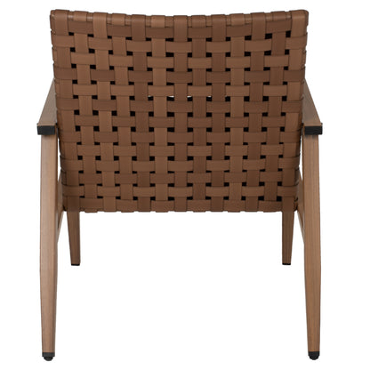 Armchair Felipe Hm5868.01 Metal Wood-look & Rattan Leather-look 63,5x75,5x77hcm.