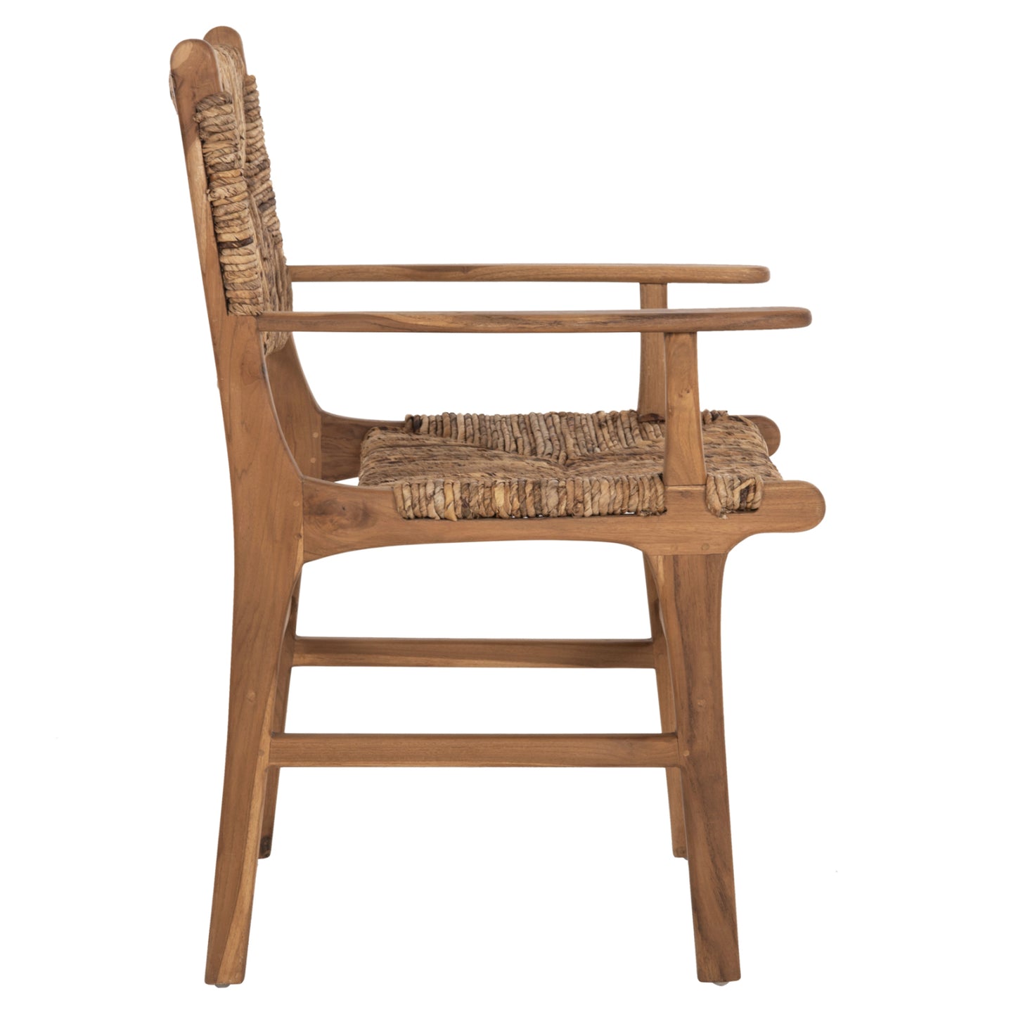 Armchair Professional Sol ΗΜ9400.11 Solid Teak Wood And Rush-matt 57.5x59x87h Cm.